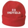 Cappello invernale Sheffield Uk rosso ricamato in pile / polar taglia unica / cod. 204