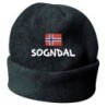 Cappello invernale Sogndal Norvegia nero ricamato in pile / polar taglia unica / cod. 114