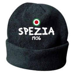 Cappello invernale Spezia 1906 nero ricamato in pile / polar taglia unica / cod. 80