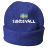 Cappello invernale Sundsvall svezia blue ricamato in pile / polar taglia unica / cod. 176