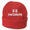 Cappello invernale Swindon Inghilterra rosso ricamato in pile / polar taglia unica / cod. 207