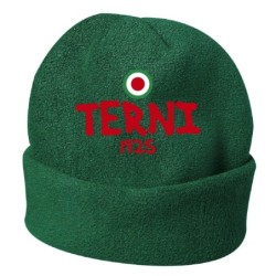 Cappello invernale Terni 1925 verde ricamato in pile / polar taglia unica / cod. 79