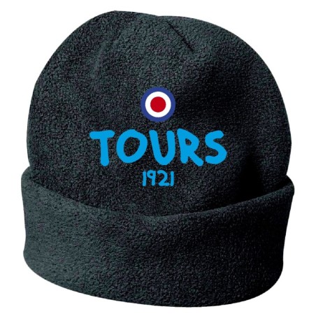 Cappello invernale Tours Francia nero ricamato in pile / polar taglia unica / cod. 4