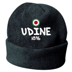 Cappello invernale Udine 1896 nero ricamato in pile / polar taglia unica / cod. 61