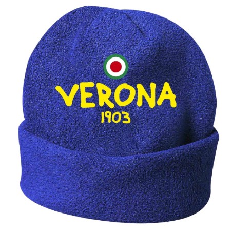 Cappello invernale Verona 1903 blue ricamato in pile / polar taglia unica / cod. 72