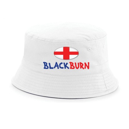 Cappellino pescatore bucket bianco black burn tifosi calcio inglese