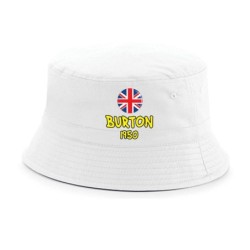 Cappellino pescatore bucket bianco Burton 1950 tifosi calcio inglese