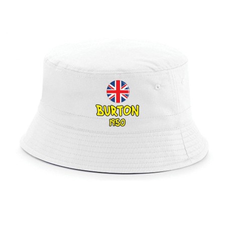 Cappellino pescatore bucket bianco Burton 1950 tifosi calcio inglese