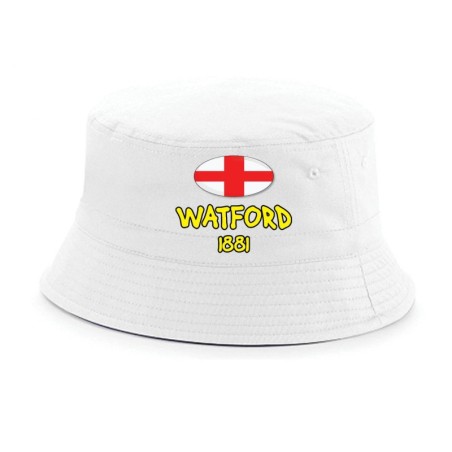 Cappellino pescatore bucket bianco Watford 1881 tifosi calcio inglese