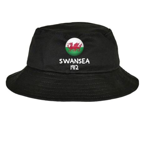 Cappellino pescatore bucket nero Swansea 1912 tifosi calcio inglese