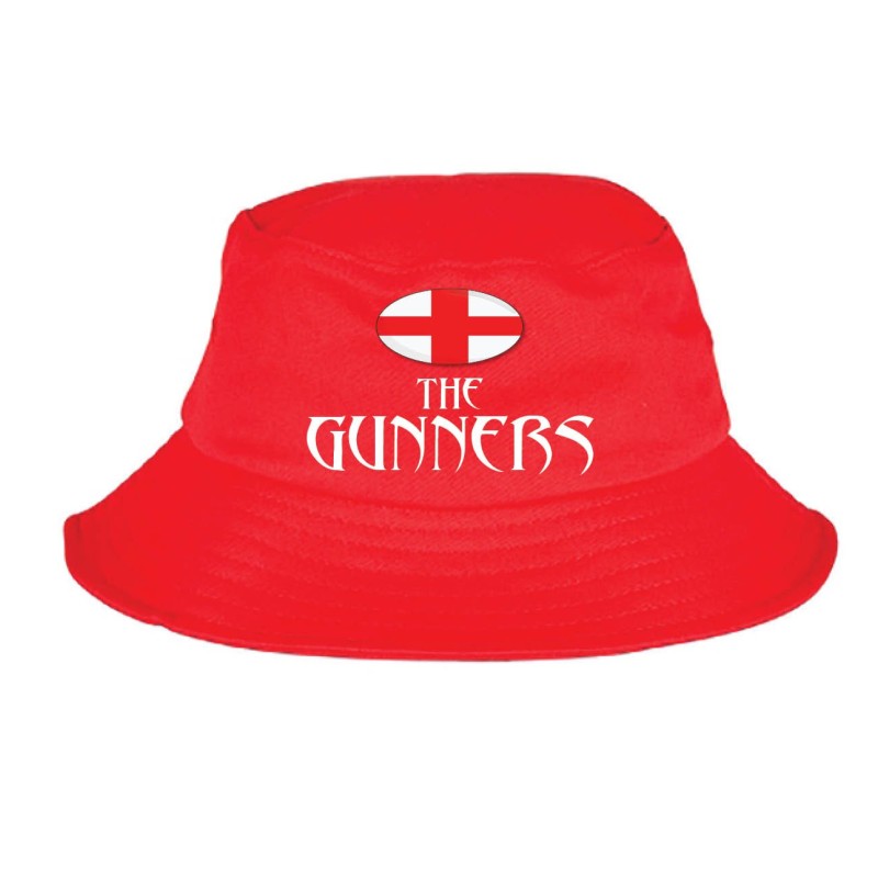 Cappellino pescatore bucket rosso the gunners tifosi calcio inglese