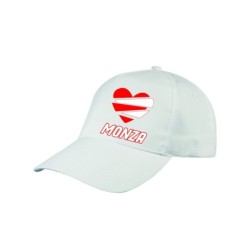 Cappellino Monza cuore spezzato, Cappellino in poliestere, 5 pannelli, regolazione in velcro