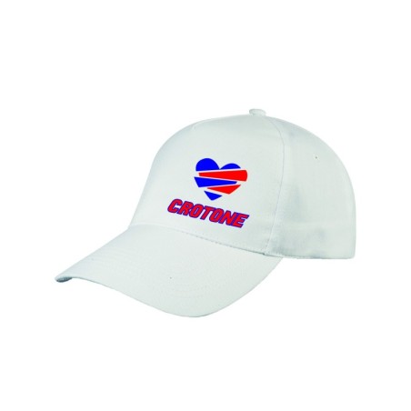 Cappellino Crotone cuore spezzato, Cappello in poliestere, 5 pannelli, regolazione in velcro