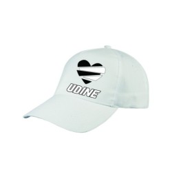 Cappellino Udine cuore spezzato, Cappello in poliestere, 5 pannelli, regolazione in velcro