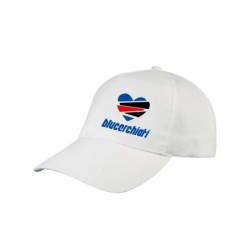 Cappellino Genova Blucerchiata cuore spezzato, Cappello in poliestere, 5 pannelli, regolazione in velcro