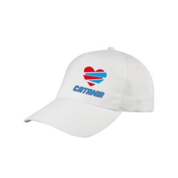 Cappellino Catania cuore spezzato, Cappello in poliestere, 5 pannelli, regolazione in velcro