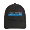 Cappellino ricamato MILANO bandiera neroazzurra. Berretto in poliestere, 5 pannelli, regolazione in velcro