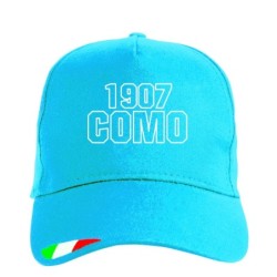 Cappellino ricamato 1907 COMO con tricolore bandiera poliestere, 5 pannelli, regolazione in velcro