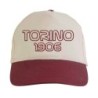 Cappellino ricamato forza Torino anno 1906 bianco granata - poliestere, 5 pannelli, regolazione in velcro