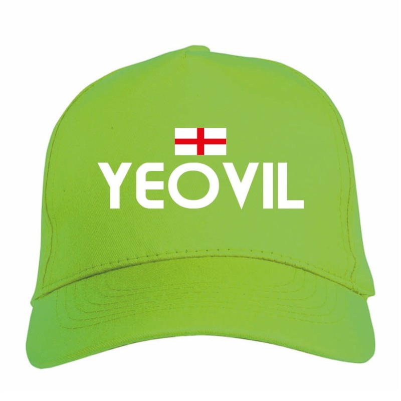 Cappellino ricamato YEOVIL verde - poliestere, 5 pannelli, regolazione in velcro