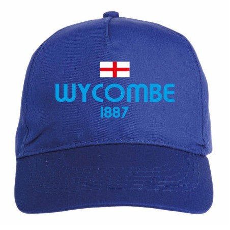 Cappellino ricamato WYCOMBE blu - poliestere, 5 pannelli, regolazione in velcro