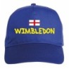 Cappellino ricamato WIMBLEDON blu - poliestere, 5 pannelli, regolazione in velcro