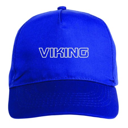 Cappellino ricamato VIKING blu - poliestere, 5 pannelli, regolazione in velcro