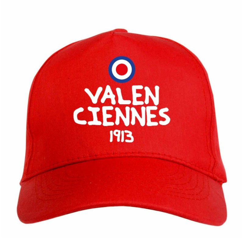 Cappellino ricamato VALENCIENNES rosso - poliestere, 5 pannelli, regolazione in velcro