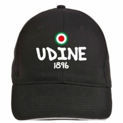 Cappellino ricamato UDINE nero - poliestere, 5 pannelli, regolazione in velcro