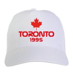 Cappellino ricamato TORONTO rosso - poliestere, 5 pannelli, regolazione in velcro