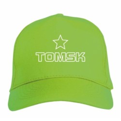 Cappellino ricamato TOMSK verde - poliestere, 5 pannelli, regolazione in velcro