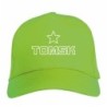 Cappellino ricamato TOMSK verde - poliestere, 5 pannelli, regolazione in velcro