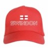 Cappellino ricamato SWINDON rosso - poliestere, 5 pannelli, regolazione in velcro