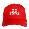 Cappellino ricamato STOKE UK rosso - poliestere, 5 pannelli, regolazione in velcro