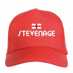 Cappellino ricamato STEVENAGE rosso - poliestere, 5 pannelli, regolazione in velcro