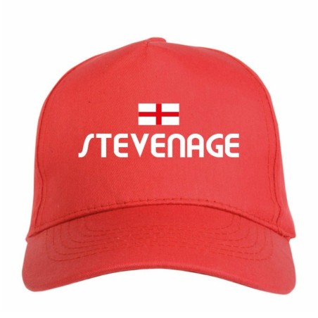 Cappellino ricamato STEVENAGE rosso - poliestere, 5 pannelli, regolazione in velcro