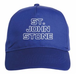 Cappellino ricamato ST. JOHNSTONE blu - poliestere, 5 pannelli, regolazione in velcro