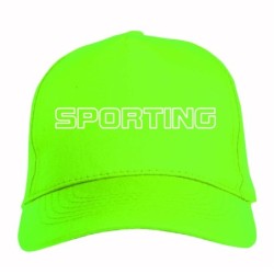 Cappellino ricamato SPORTING verde - poliestere, 5 pannelli, regolazione in velcro