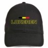 Cappellino ricamato LOKEREN Belgio nero - poliestere, 5 pannelli, regolazione in velcro