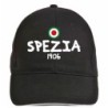 Cappellino ricamato SPEZIA nero - poliestere, 5 pannelli, regolazione in velcro