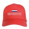 Cappellino ricamato ROTTERDAM Olanda rosso - poliestere, 5 pannelli, regolazione in velcro