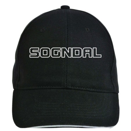 Cappellino ricamato SOGNDAL nero - poliestere, 5 pannelli, regolazione in velcro