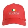 Cappellino ricamato SLIGO Irlanda rosso - poliestere, 5 pannelli, regolazione in velcro