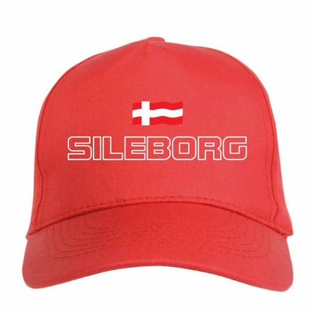 Cappellino ricamato SILEBORG rosso - poliestere, 5 pannelli, regolazione in velcro