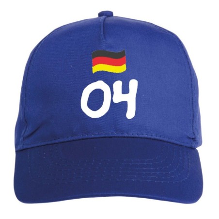 Cappellino ricamato Gelsenkirchen blu - poliestere, 5 pannelli, regolazione in velcro