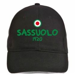 Cappellino ricamato SASSUOLO nero - poliestere, 5 pannelli, regolazione in velcro