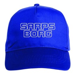 Cappellino ricamato SARPSBORG blu - poliestere, 5 pannelli, regolazione in velcro