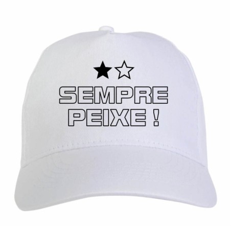 Cappellino ricamato SANTOS bianco - poliestere, 5 pannelli, regolazione in velcro