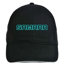 Cappellino ricamato SAMARA nero - poliestere, 5 pannelli, regolazione in velcro