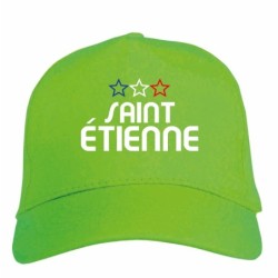 Cappellino ricamato SAINT ETIENNE verde - poliestere, 5 pannelli, regolazione in velcro